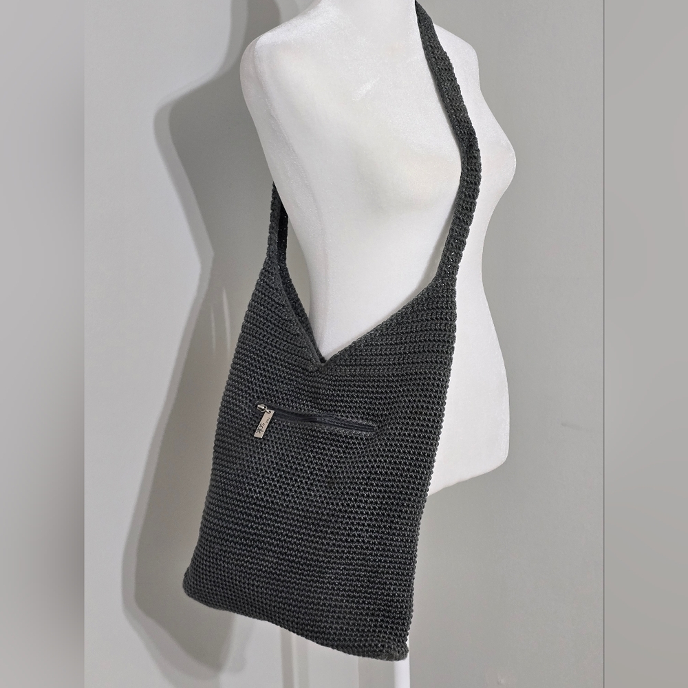 The Sak Gray Hand-Crocheted Hobo Bag - Picture 1 of 8